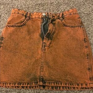 Orange Denim Skirt